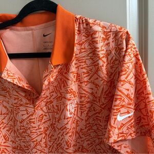 Nike Men's Orange Abstract Polo Shirt